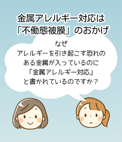 金属アレルギー対応は「不動態皮膜」のおかげ