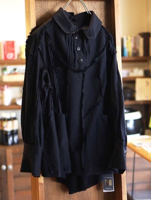 トラペーズブラウス K511 SEA ISLAND COTTON black