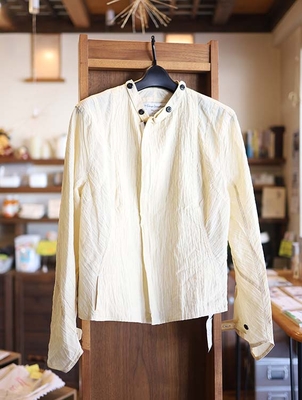 小千谷縮 ライダースジャケット K-401 beige