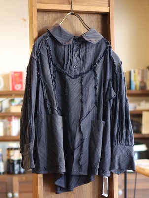 トラペーズブラウス K511 yatara.stripe bronze