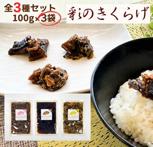 彩のきくらげ 佃煮味 + 辛味噌味 + めんたい味 全3種類セット 【送料無料】