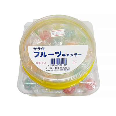 キッコー製菓 ザラ付フルーツキャンデー　100個入