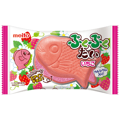 名糖産業 ぷくぷくたいいちご エアインチョコ 1箱（10袋入り）