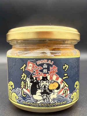 函館　宝来　ウニ入りイカ刺し