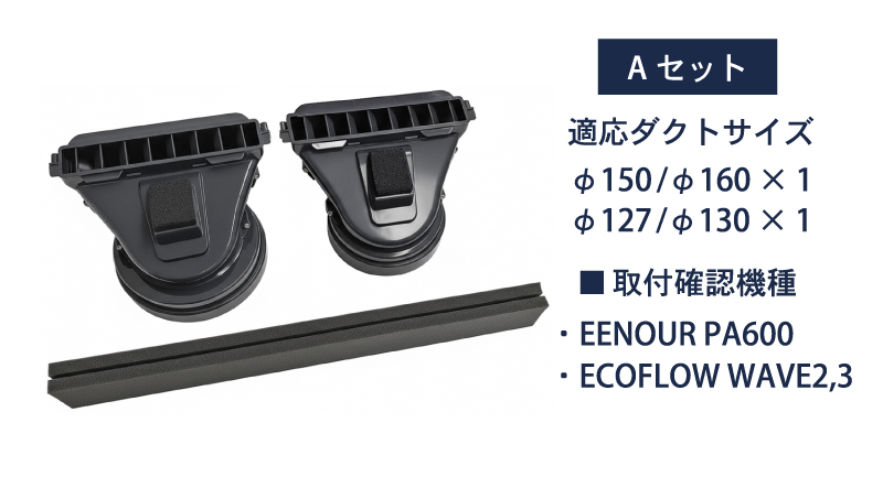 車中泊用 簡単窓枠排熱ダクト Aセット | ヤマトモビリティMfg