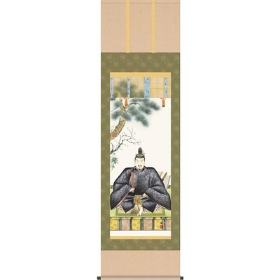 掛軸/慶祝・縁起画/天神/天神/奥村精園/白翠会/洛彩緞子本表装/尺五サイズ幅54.5cm/桐箱畳紙収納/表装品質十年保証