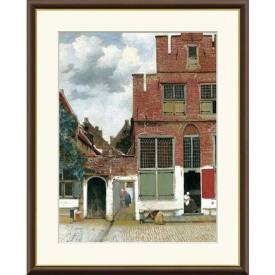 世界の名画　油絵　デルフトの小路　ヨハネス フェルメール　F8　61&times;49.5cm　手彩仕上 高精細巧芸美術画