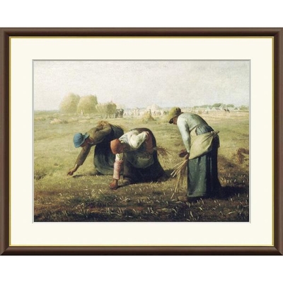 世界の名画　油絵　落穂拾い　フランソワ　ミレー　F8　61&times;49.5cm　手彩仕上 高精細巧芸美術画