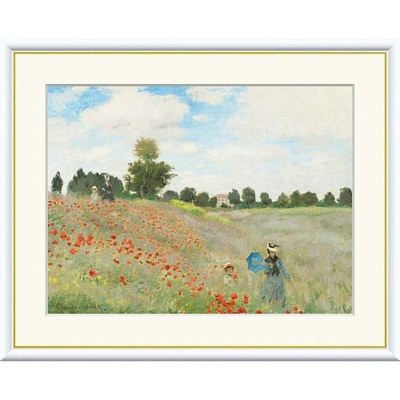 世界の名画　油絵　ひなげし　モネ　F6　52&times;42cm　手彩仕上 高精細巧芸美術画
