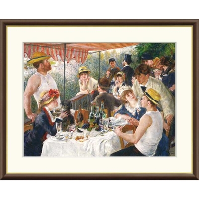 世界の名画　油絵　舟遊びをする人々の昼食　ルノワール　F4　42&times;34cm　手彩仕上 高精細巧芸美術画
