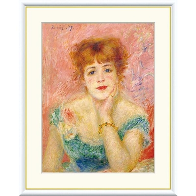 世界の名画　油絵　ジャンヌ・サマリー　ルノワール　F4　42&times;34cm　手彩仕上 高精細巧芸美術画