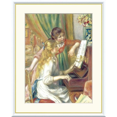 世界の名画　油絵　ピアノに寄る少女たち　ルノワール　F8　61&times;49.5cm　手彩仕上 高精細巧芸美術画
