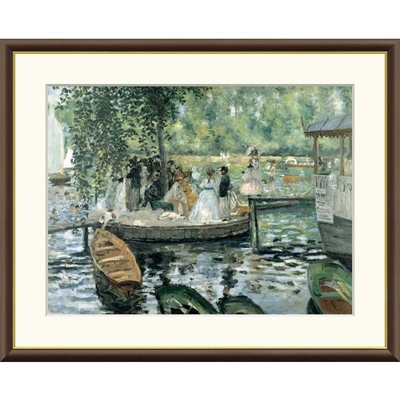 世界の名画　油絵　ラ・グルヌイエール　ルノワール　F4　42&times;34cm　手彩仕上 高精細巧芸美術画