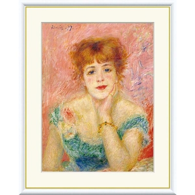 世界の名画　油絵　ジャンヌ・サマリー　ルノワール　F8　61&times;49.5cm　手彩仕上 高精細巧芸美術画
