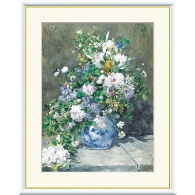 世界の名画　油絵　春のブーケ　ルノワール　F8　61&times;49.5cm　手彩仕上 高精細巧芸美術画