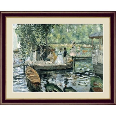 世界の名画　油絵　ラグルヌイエール　ルノワール　F6　52&times;42cm　手彩仕上 高精細巧芸美術画
