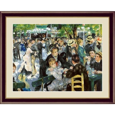 世界の名画　油絵　ムーラン・ド・ラ・ギャレット　ルノワール　F6　52&times;42cm　手彩仕上 高精細巧芸美術画