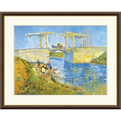 世界の名画　油絵　アルルの跳ね橋　ゴッホ　F8　61&times;49.5cm　手彩仕上 高精細巧芸美術画