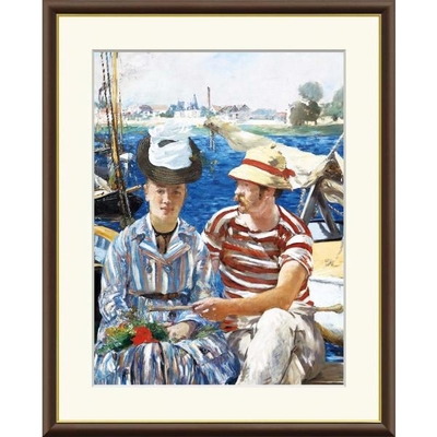 世界の名画　油絵　アルジャントゥイユ　F6　52&times;42cm　手彩仕上 高精細巧芸美術画