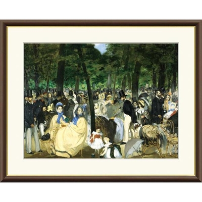 世界の名画　油絵　チュイルリー公園の音楽会　マネ　F8　61&times;49.5cm　手彩仕上 高精細巧芸美術画