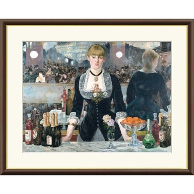 世界の名画　油絵　フォリー・ベルジェールのバー　マネ　F8　61&times;49.5cm　手彩仕上 高精細巧芸美術画