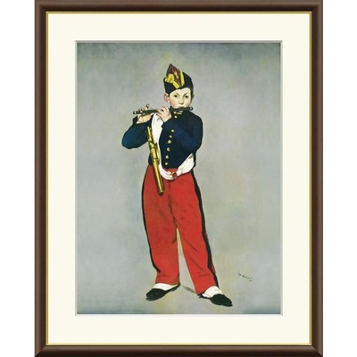 世界の名画　油絵　笛を吹く少年　マネ　F8　61&times;49.5cm　手彩仕上 高精細巧芸美術画
