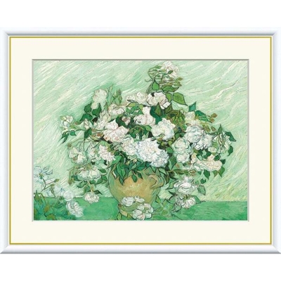 世界の名画　油絵　薔薇　ゴッホ　F4　42&times;34cm　手彩仕上 高精細巧芸美術画