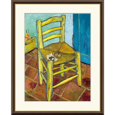 世界の名画　油絵　フィンセントの椅子　ゴッホ　F8　61&times;49.5cm　手彩仕上 高精細巧芸美術画