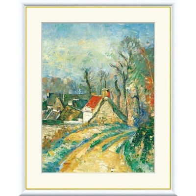 世界の名画　油絵　オーヴェルの曲がり道　セザンヌ　F8　61&times;49.5cm　手彩仕上 高精細巧芸美術画