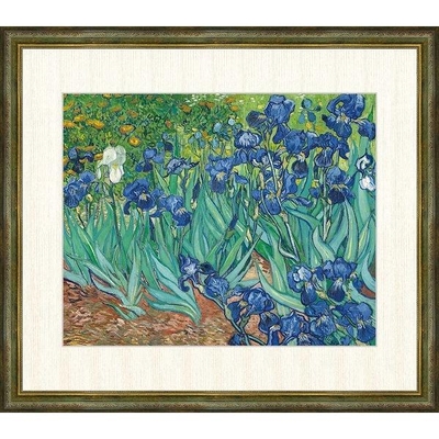 世界の名画　油絵　アイリス　ゴッホ　F8　61&times;49.5cm　手彩仕上 高精細巧芸美術画
