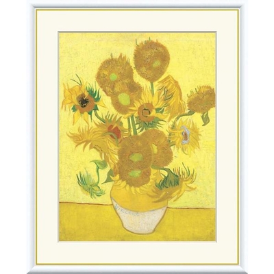 世界の名画　油絵　ひまわり　ゴッホ　F8　61&times;49.5cm　手彩仕上 高精細巧芸美術画