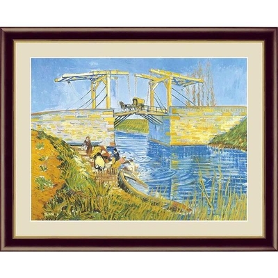 世界の名画　油絵　アルルの跳ね橋　ゴッホ　F6　52&times;42cm　手彩仕上 高精細巧芸美術画