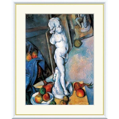 世界の名画　油絵　キューピッドの石膏像のある静物　セザンヌ　F8　61&times;49.5cm　手彩仕上 高精細巧芸美術画