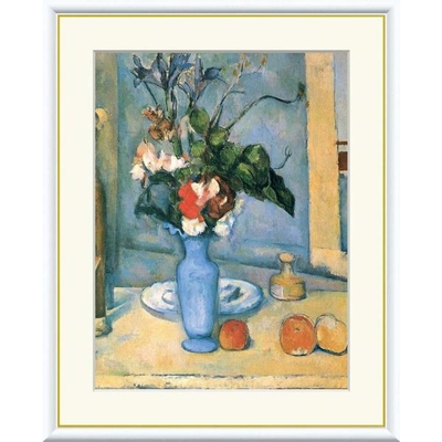 世界の名画　油絵　青い花瓶　セザンヌ　F8　61&times;49.5cm　手彩仕上 高精細巧芸美術画