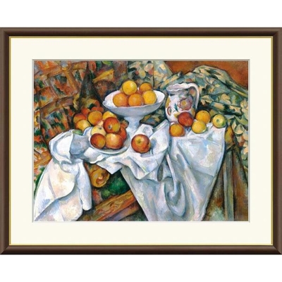 世界の名画　油絵　林檎とオレンジ　セザンヌ　F8　61&times;49.5cm　手彩仕上 高精細巧芸美術画