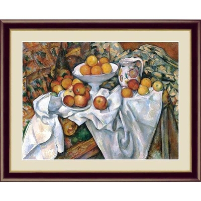世界の名画　油絵　林檎とオレンジ　セザンヌ　F6　52&times;42cm　手彩仕上 高精細巧芸美術画
