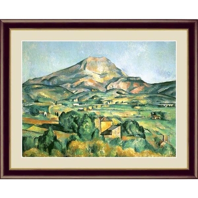 世界の名画　油絵　サント＝ヴィクトワール山　セザンヌ　F4　42&times;34cm　手彩仕上 高精細巧芸美術画