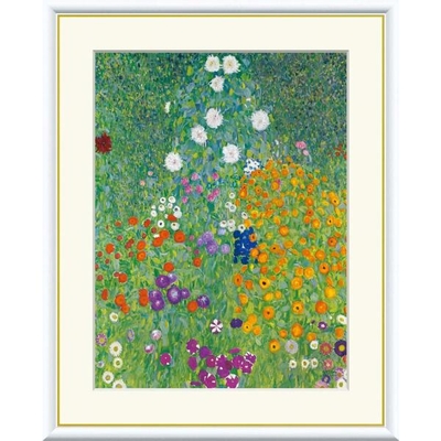 世界の名画　油絵　農家の庭　クリムト　F8　61&times;49.5cm　手彩仕上 高精細巧芸美術画