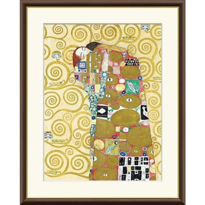 世界の名画　油絵　抱擁　クリムト　F8　61&times;49.5cm　手彩仕上 高精細巧芸美術画