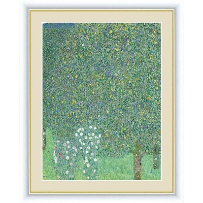 世界の名画　油絵　木々の下の薔薇　クリムト　F4　42&times;34cm　手彩仕上 高精細巧芸美術画