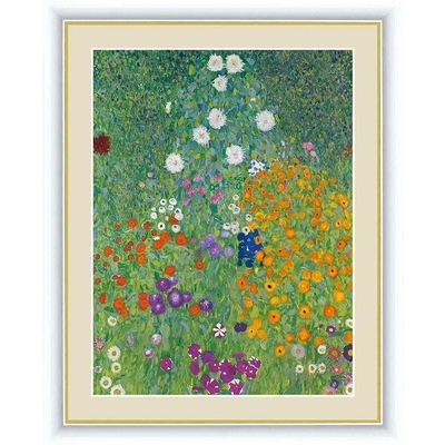 世界の名画　油絵　農家の庭　クリムト　F4　42&times;34cm　手彩仕上 高精細巧芸美術画