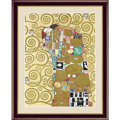 世界の名画　油絵　抱擁　クリムト　F6　52&times;42cm　手彩仕上 高精細巧芸美術画
