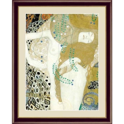 世界の名画　油絵　水蛇I　クリムト　F6　52&times;42cm　手彩仕上 高精細巧芸美術画