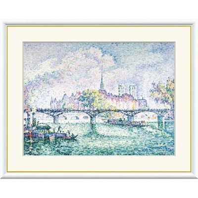 世界の名画　油絵　ポンデザール　シニャック　F8　61&times;49.5cm　手彩仕上 高精細巧芸美術画