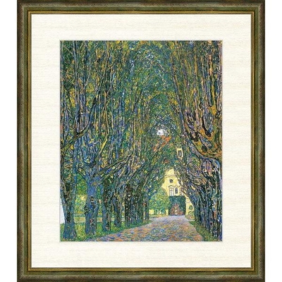 世界の名画　油絵　カンマ―城公園の並木道　クリムト　F8　61&times;49.5cm　手彩仕上 高精細巧芸美術画