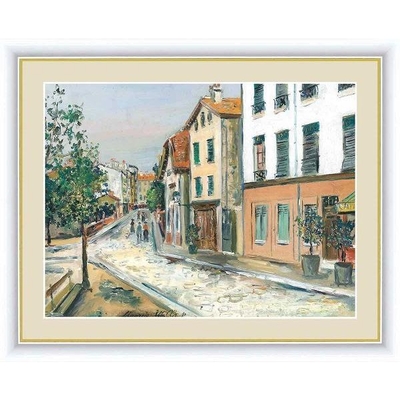 世界の名画　油絵　パリ13区　ユトリロ　F6　52&times;42cm　手彩仕上 高精細巧芸美術画