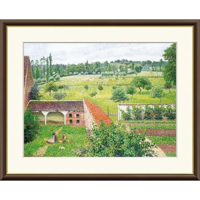 世界の名画　油絵　世界の名画部屋の窓からの眺め　ピサロ　F6　52&times;42cm　手彩仕上 高精細巧芸美術画