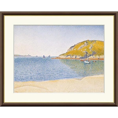 世界の名画　油絵　サント＝カスト港　シニャック　F8　61&times;49.5cm　手彩仕上 高精細巧芸美術画