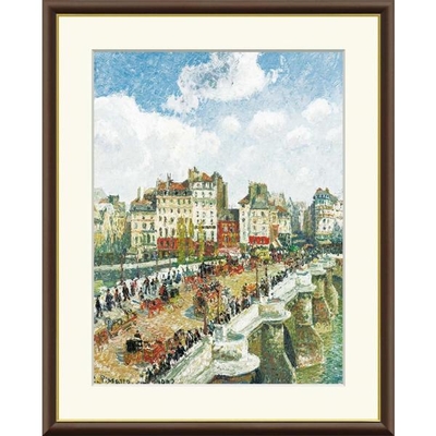 世界の名画　油絵　ポン・ヌフ　ピサロ　F8　61&times;49.5cm　手彩仕上 高精細巧芸美術画