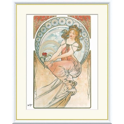 世界の名画　芸術・絵画　ミュシャ　F4　42&times;34cm　手彩仕上 高精細巧芸美術画